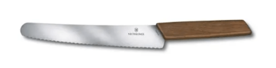 Victorinox, Swiss Modern Brot- und Konditormesser, Wellenschlif, 22cm Nussbaum