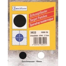 Schusspflaster, DJV schwarz 19 mm, ca. 1000 Plaster pro Box