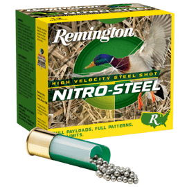 Schrotpatrone, Remington,  12/70, NitroSteel HV No.4, 3.3mm, 35.4g, Stahlschrot verzinkt