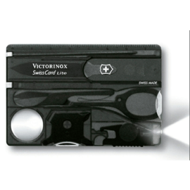 SwissCard Lite, Victorinox, schwarz transparent in Blister