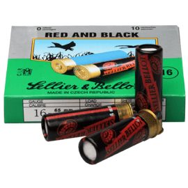 Munition, Sellier & Bellot, Kal. 16x65 SB Red and Black 4 mm 28,4 g