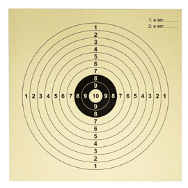 Luftgewehrscheiben, Fritzmann, 100 Stk, 14x14 cm, 12er Ring