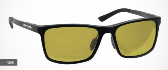 Sonnenbrille, Stucki, Metall gelb, polarisierte Gläser