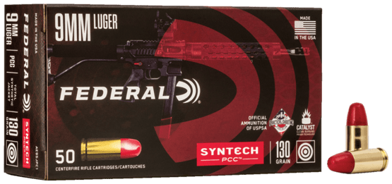 FFW-Patronen, Federal, 9mm Luger, 130gr, Syntech PCC