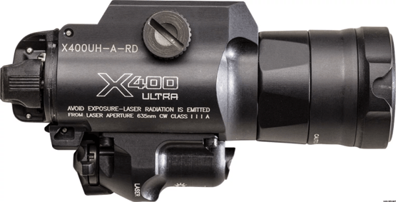 Lampe mit Laser, Surefire, Tactical X400UH Ultra LED/Laser rot.