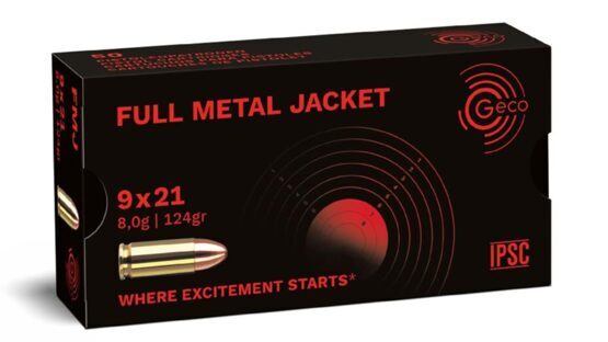 Munition, GECO 9x21 Full Metal Jacket 8,0g/124gr
