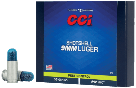 Schrotpatrone, CCI, Kal. 9mm Luger, No. 12, 53gr, Shotshell