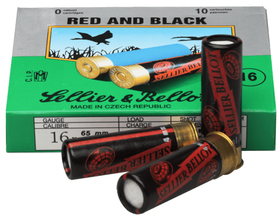 Munition, Sellier & Bellot, Kal. 16x65 SB Red and Black 4 mm 28,4 g
