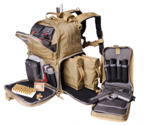 Tactical Range Backpack, GPS,  holds 3 handguns – Schwarz