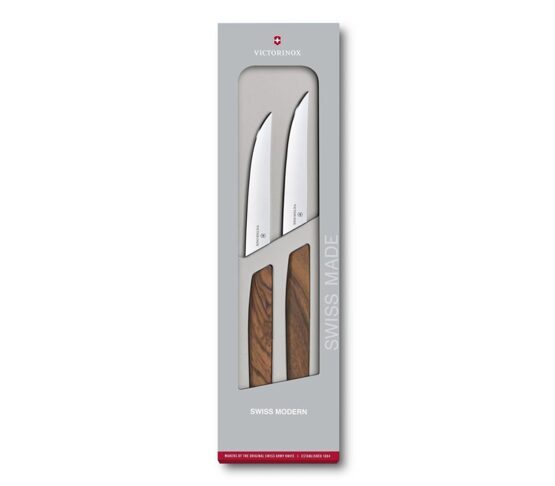 Victorinox, Swiss Modern Steakmesser-Set, 2-teilig, 12cm Nussbaum