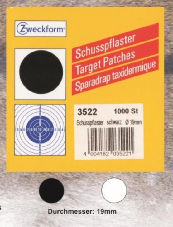 Schusspflaster, DJV schwarz 19 mm, ca. 1000 Plaster pro Box