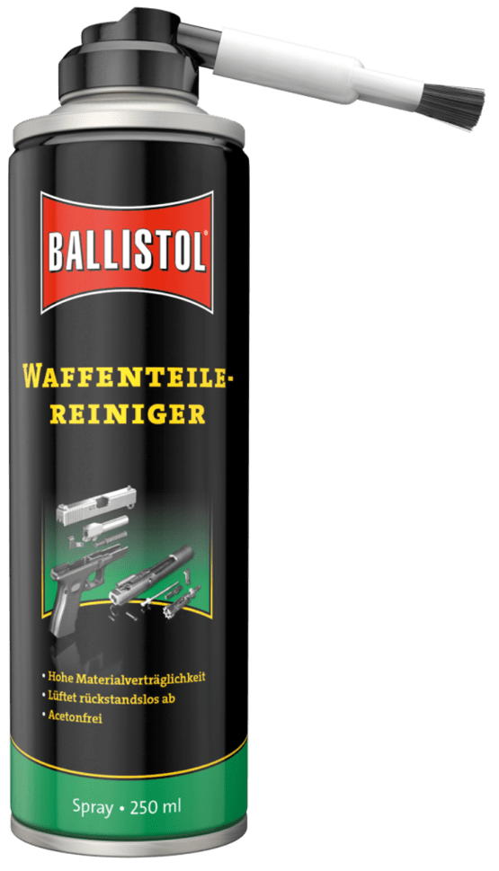 Ballistol Waffenteilereiniger Spray, 250ml mit Nylon-Aufsteckpinsel